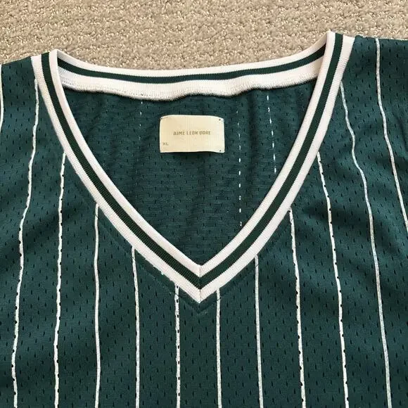 Aime Leon Dore Shirt Jersey Mens Sz XL Green White ALD Knit Tank Top Basketball - Picture 4 of 11